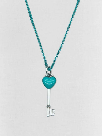 Pre - loved TIFFANY & CO Heart Key Necklace at Reems Closet