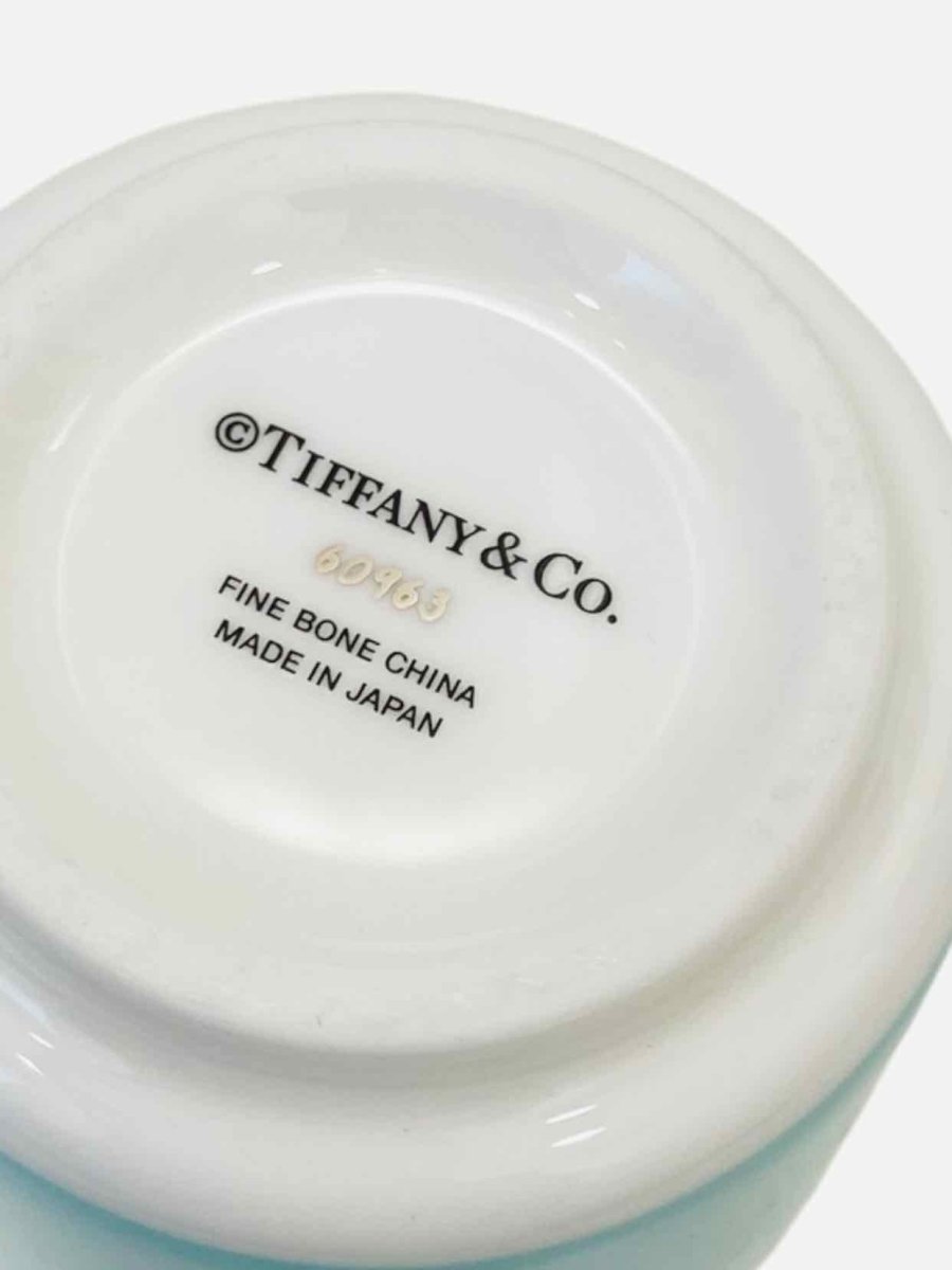 Pre - loved TIFFANY & CO Mini Vase White & Turquoise Dinnerware at Reems Closet