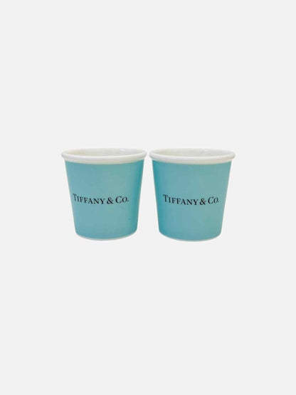 Pre - loved TIFFANY & CO Paper Coffee Cups Turquoise Dinnerware at Reems Closet