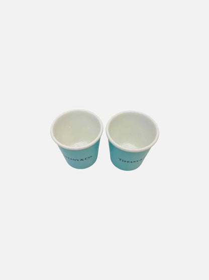 Pre - loved TIFFANY & CO Paper Coffee Cups Turquoise Dinnerware at Reems Closet