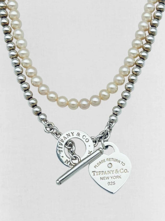 Pre - loved TIFFANY & CO Return To Tiffany .01 diamond Necklace at Reems Closet