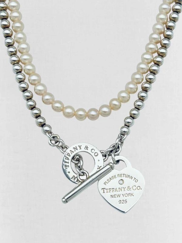 Pre - loved TIFFANY & CO Return To Tiffany .01 diamond Necklace at Reems Closet