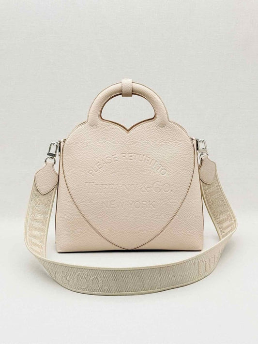 Pre - loved TIFFANY & CO Return To Tiffany M Beige Heart Tote Bag at Reems Closet