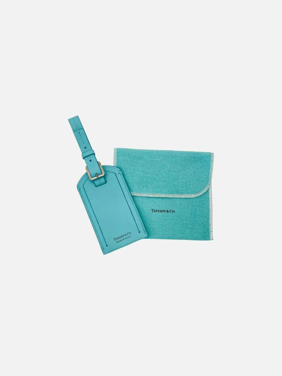 Pre - loved TIFFANY & CO Square Blue Luggage Tag at Reems Closet