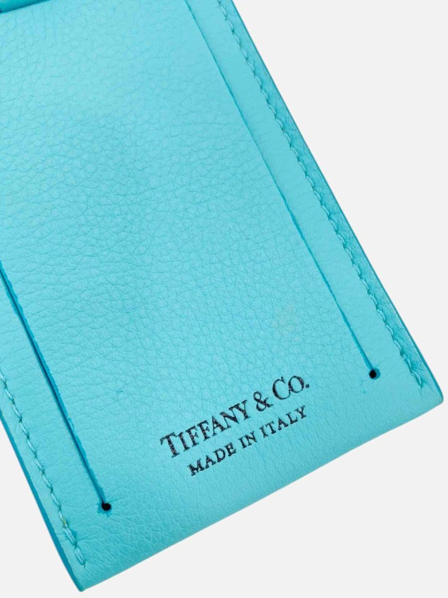 Pre - loved TIFFANY & CO Square Blue Luggage Tag at Reems Closet