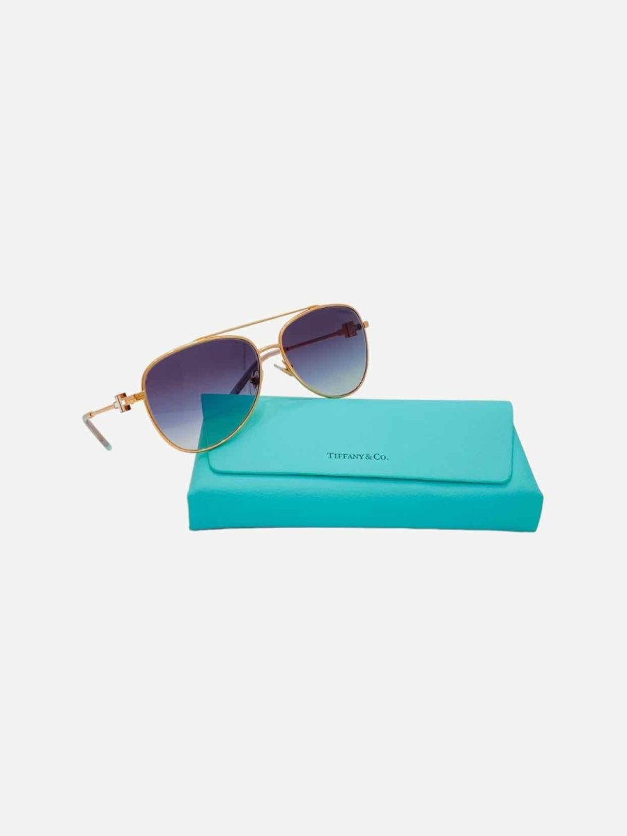 Pre - loved TIFFANY & CO T Gold Sunglasses at Reems Closet