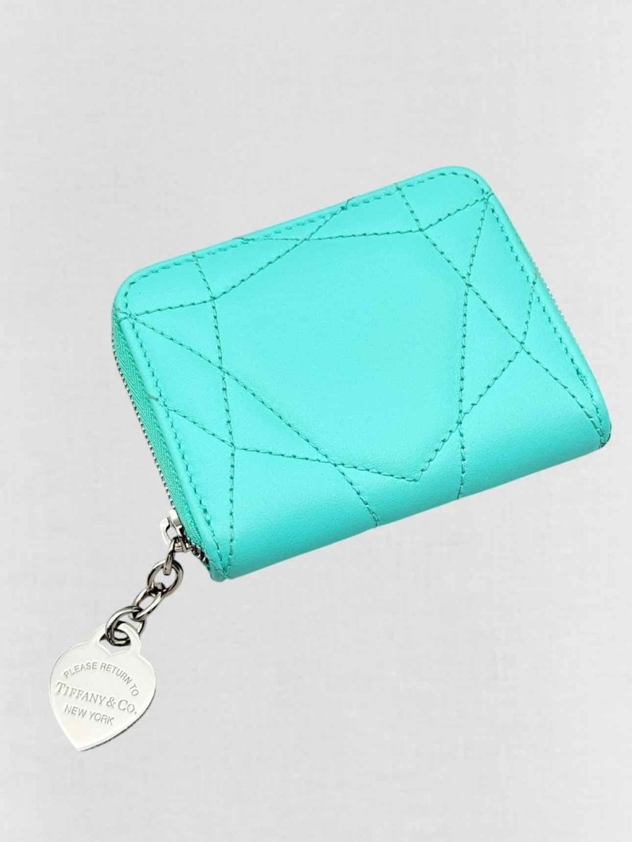 Pre - loved TIFFANY & CO Tiffany Blue Quilted Compact Wallet at Reems Closet