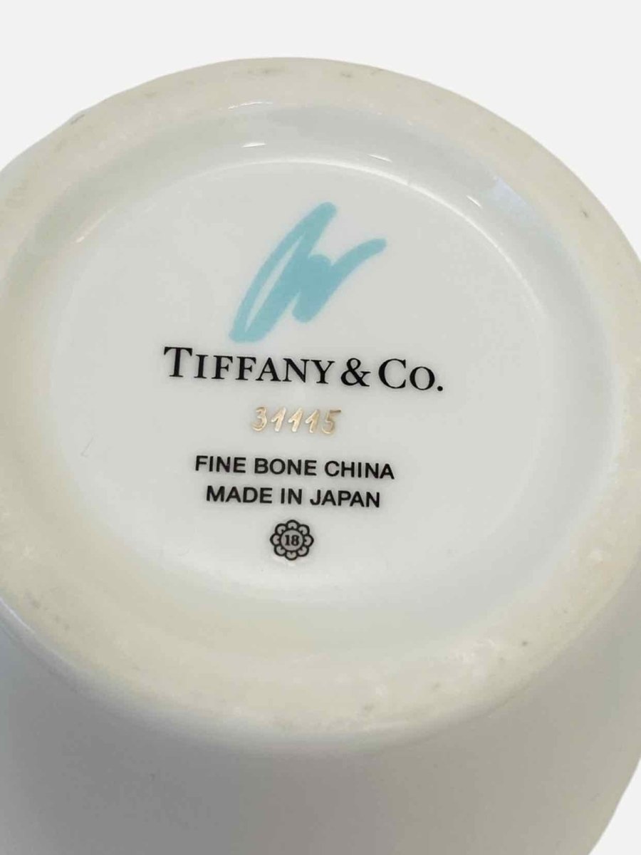 Pre - loved TIFFANY & CO Tiffany Blue White 3 Lines Dinnerware at Reems Closet