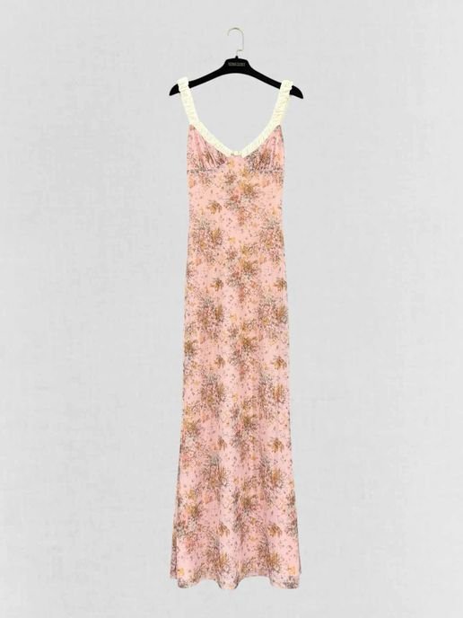Pre - loved TIGER MIST Amaran Pink Floral Size XSmall Long Dress at Reems Closet