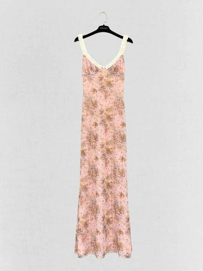 Pre - loved TIGER MIST Amaran Pink Floral Size XSmall Long Dress at Reems Closet