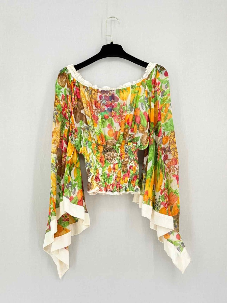 Pre-loved TIZIANO MAZZILLI Orange Multicolor Size Small Blouse at Reems Closet