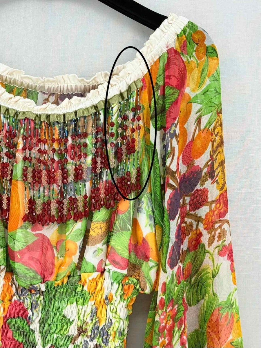 Pre-loved TIZIANO MAZZILLI Orange Multicolor Size Small Blouse at Reems Closet