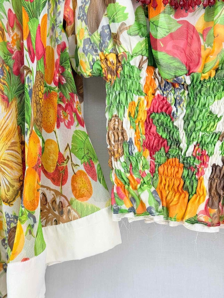Pre-loved TIZIANO MAZZILLI Orange Multicolor Size Small Blouse at Reems Closet