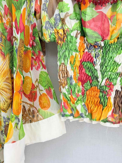 Pre-loved TIZIANO MAZZILLI Orange Multicolor Size Small Blouse at Reems Closet