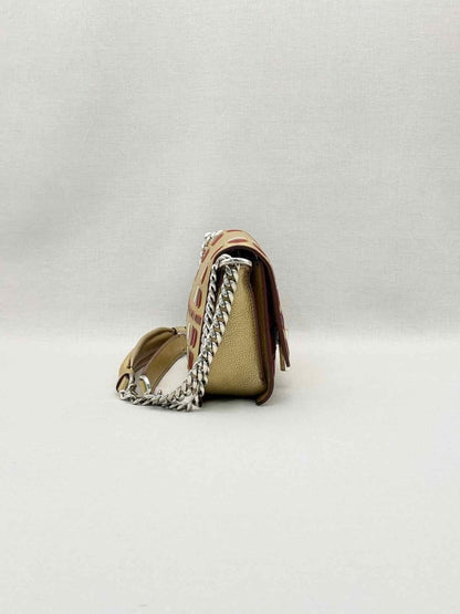 Pre-loved TOD'S Double T Metallic Gold Shoulder Bag at Reems Closet