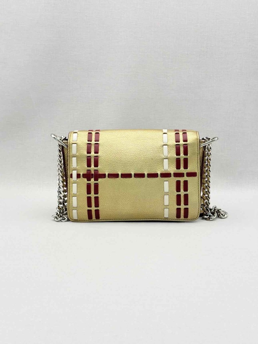 Pre-loved TOD'S Double T Metallic Gold Shoulder Bag at Reems Closet