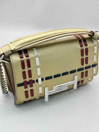 Pre-loved TOD'S Double T Metallic Gold Shoulder Bag at Reems Closet