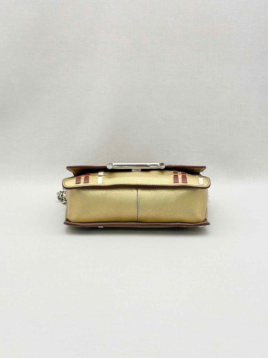 Pre-loved TOD'S Double T Metallic Gold Shoulder Bag at Reems Closet