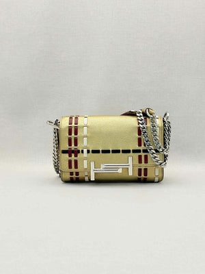 Pre-loved TOD'S Double T Metallic Gold Shoulder Bag at Reems Closet