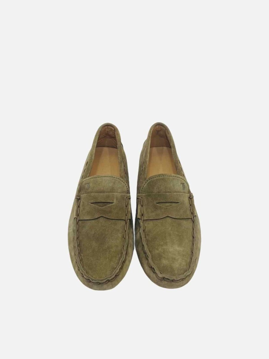 Pre - loved TOD'S Gommino Taupe Loafers at Reems Closet