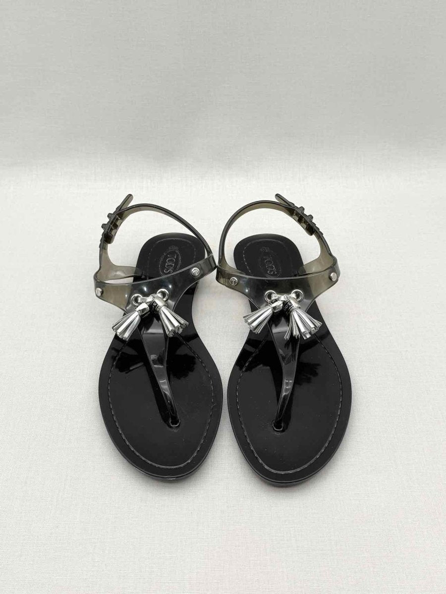Pre-loved TOD'S Jelly Grey Size EU 39 Sandals at Reems Closet