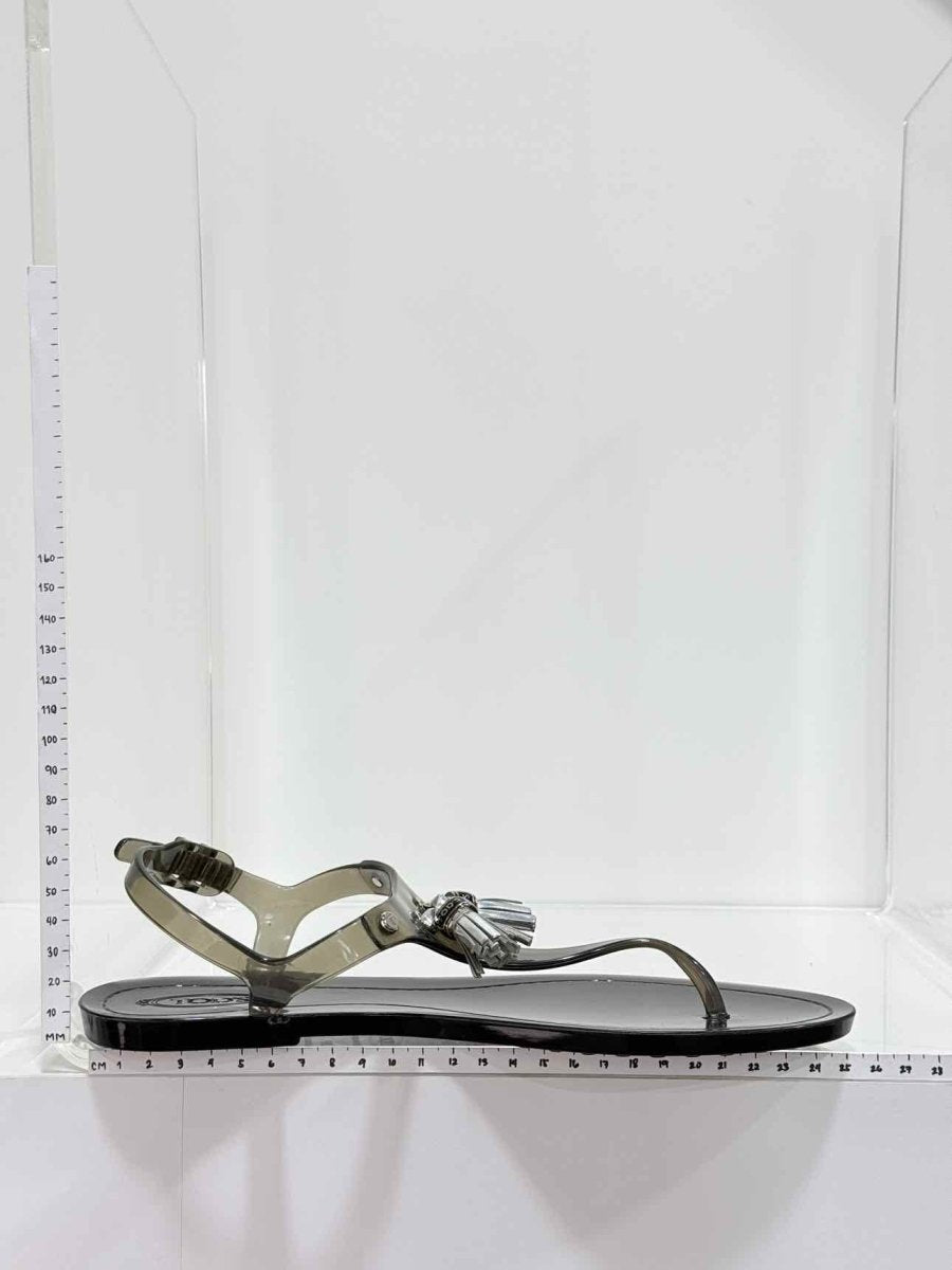 Pre-loved TOD'S Jelly Grey Size EU 39 Sandals at Reems Closet