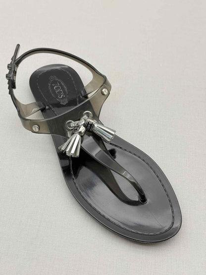 Pre-loved TOD'S Jelly Grey Size EU 39 Sandals at Reems Closet
