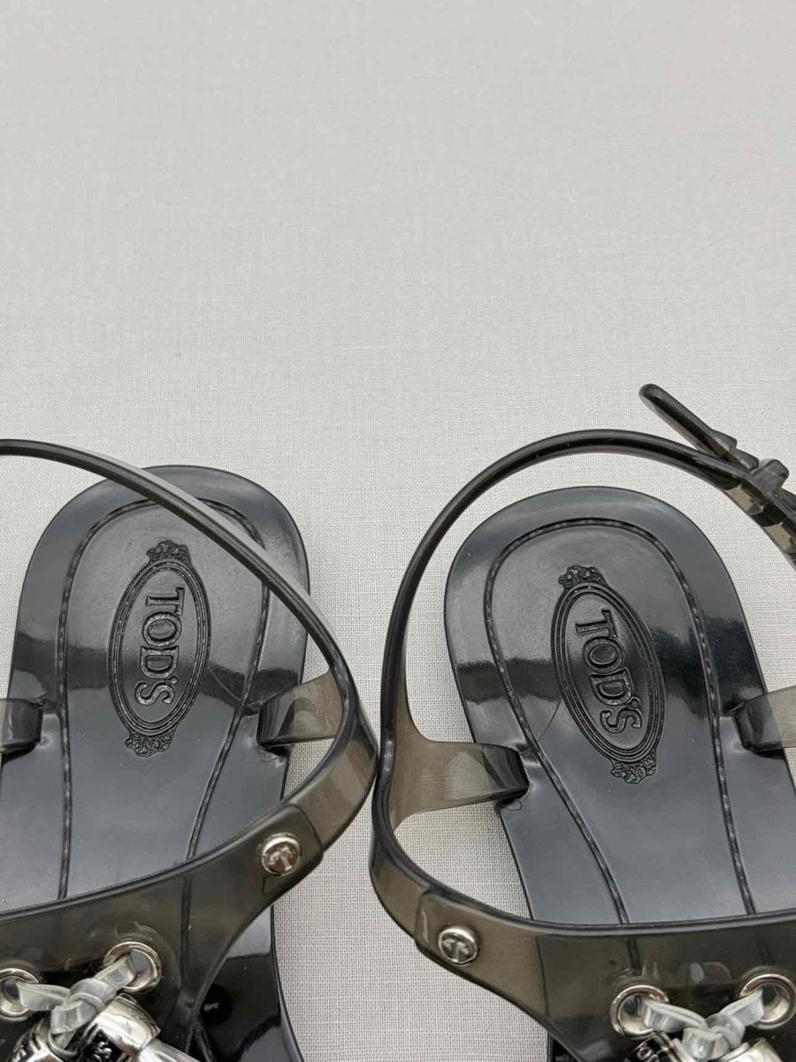 Pre-loved TOD'S Jelly Grey Size EU 39 Sandals at Reems Closet