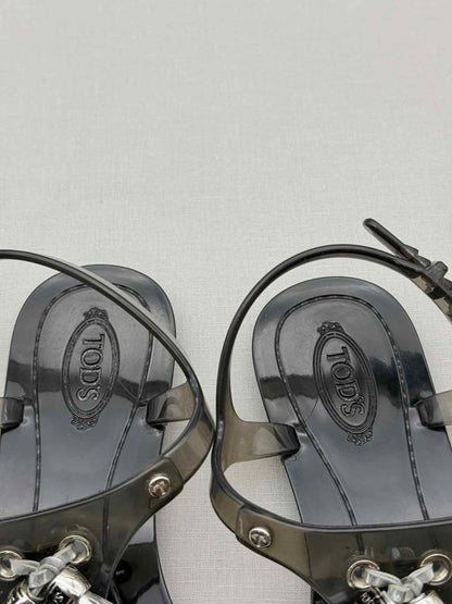 Pre-loved TOD'S Jelly Grey Size EU 39 Sandals at Reems Closet