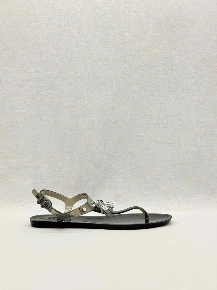 Pre-loved TOD'S Jelly Grey Size EU 39 Sandals at Reems Closet