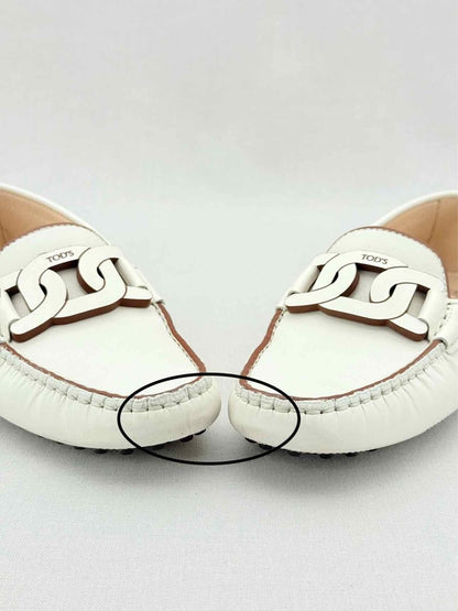 Pre - loved TOD'S Kate Off - white Size EU 35.5 Loafers at Reems Closet