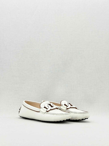 Pre - loved TOD'S Kate Off - white Size EU 35.5 Loafers at Reems Closet