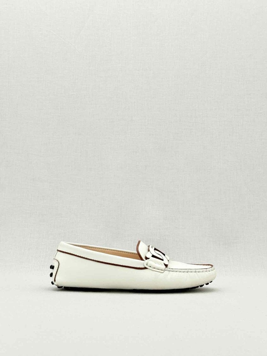 Pre - loved TOD'S Kate Off - white Size EU 35.5 Loafers at Reems Closet