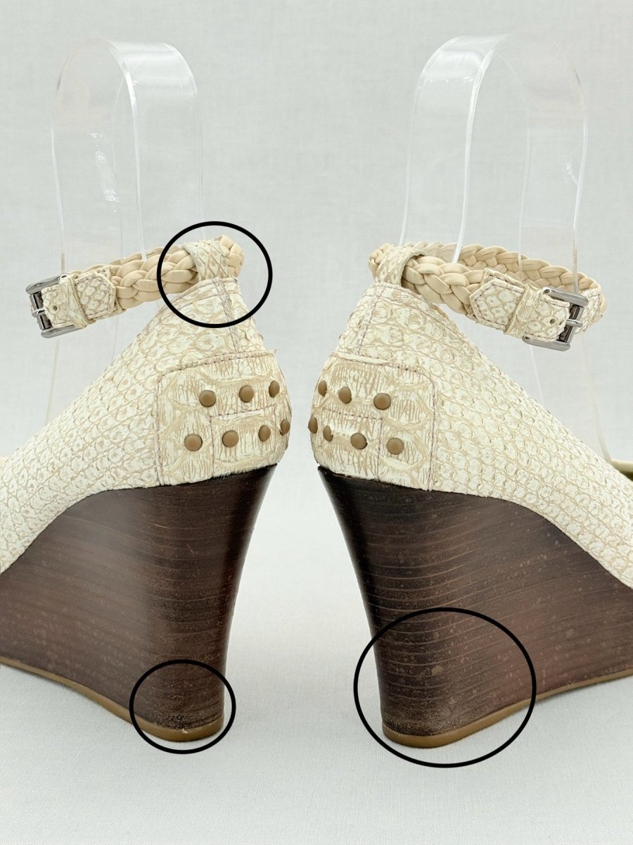 Pre - loved TOD'S Off - white Size EU 39.5 Wedges at Reems Closet