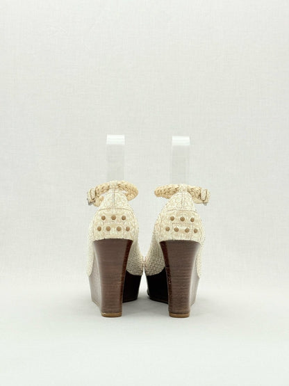 Pre - loved TOD'S Off - white Size EU 39.5 Wedges at Reems Closet