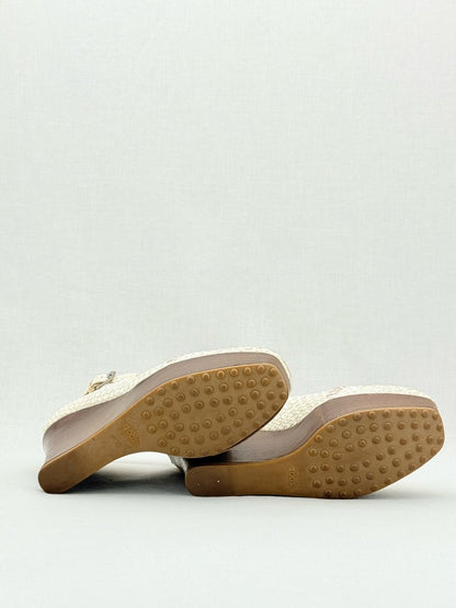 Pre - loved TOD'S Off - white Size EU 39.5 Wedges at Reems Closet