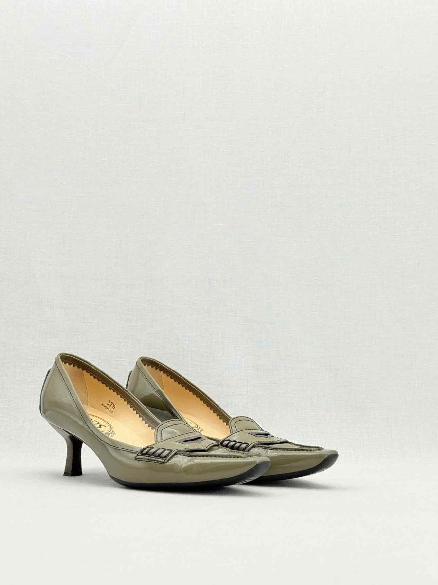 Pre - loved TOD'S Olive Green Size EU 37.5 Pumps at Reems Closet