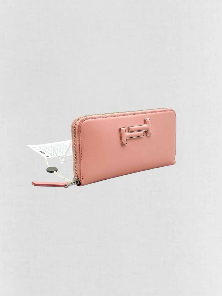 Pre - loved TOD'S Pale Pink Continental Wallet at Reems Closet