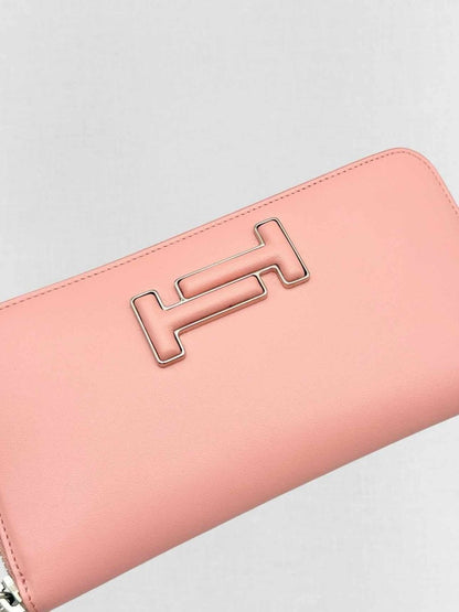 Pre - loved TOD'S Pale Pink Continental Wallet at Reems Closet