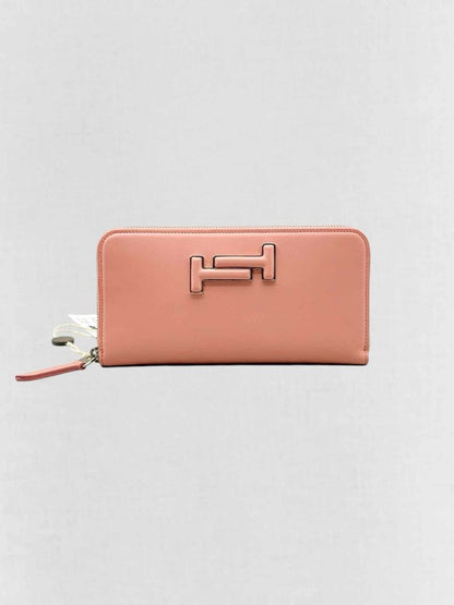 Pre - loved TOD'S Pale Pink Continental Wallet at Reems Closet