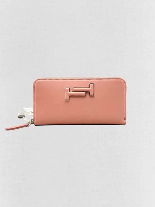 Pre - loved TOD'S Pale Pink Continental Wallet at Reems Closet