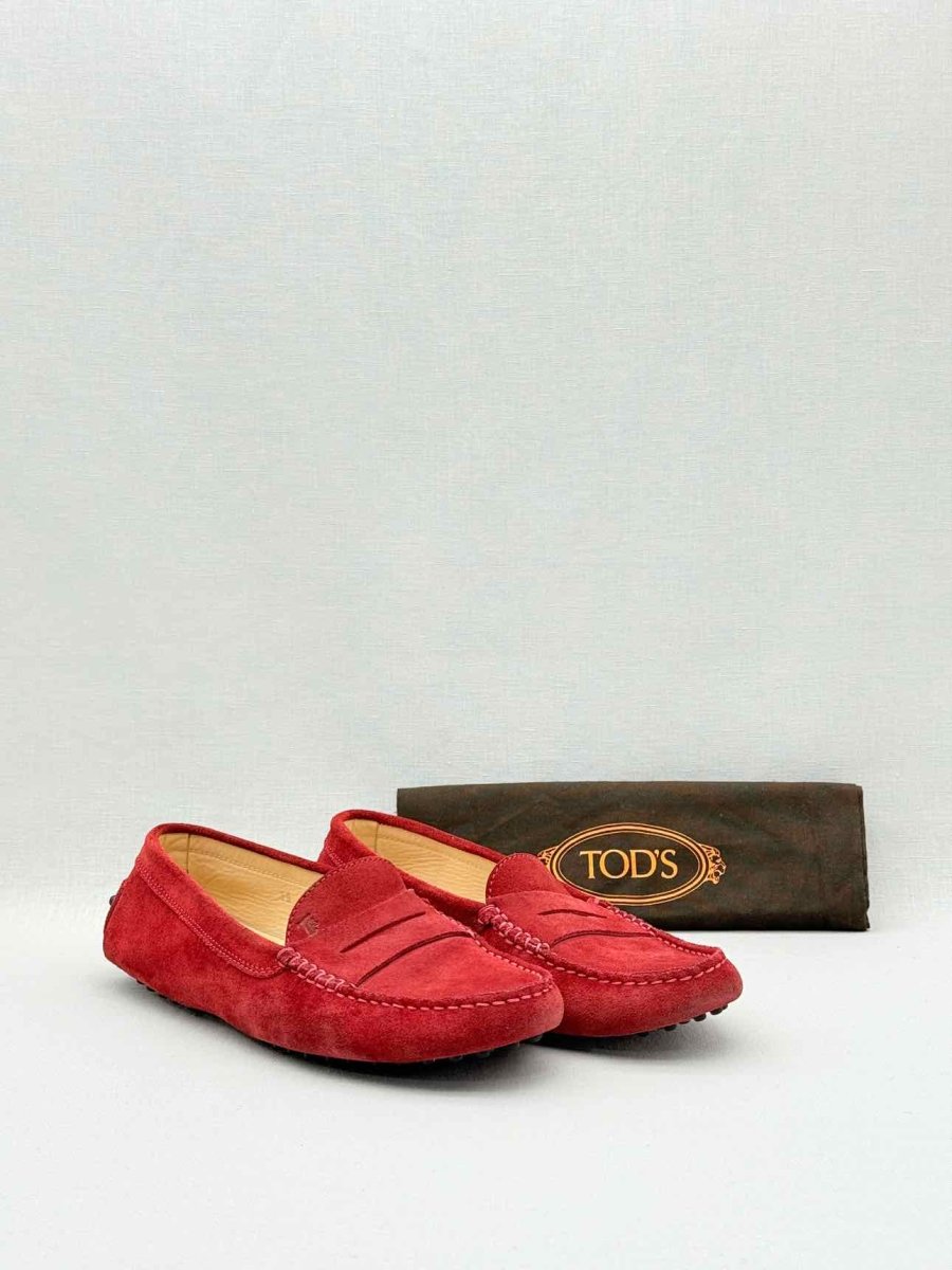Pre - loved TOD'S Red Size EU 39 Loafers at Reems Closet