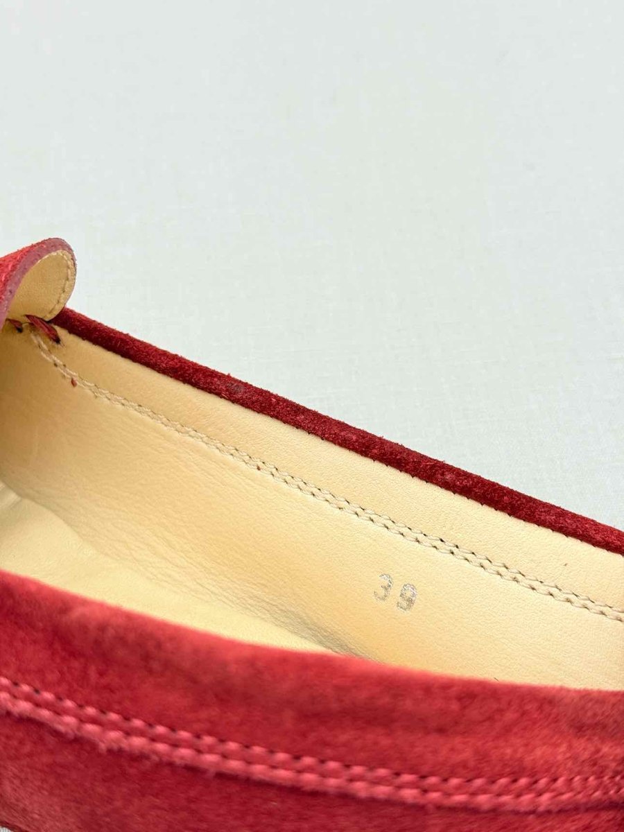 Pre - loved TOD'S Red Size EU 39 Loafers at Reems Closet