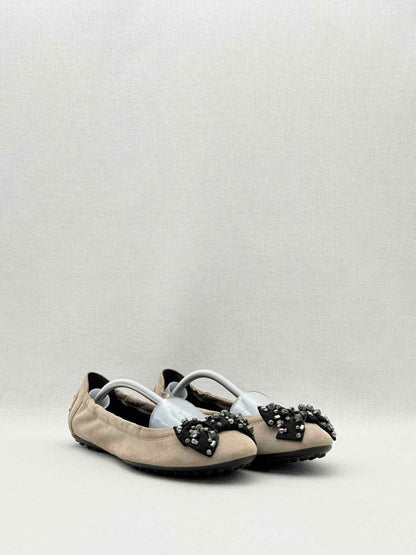 Pre-loved TOD'S Scrunch Nude Size EU 38.5 Ballet Flats at Reems Closet