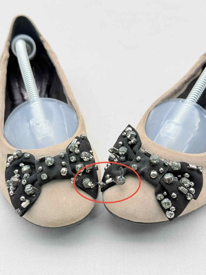 Pre-loved TOD'S Scrunch Nude Size EU 38.5 Ballet Flats at Reems Closet