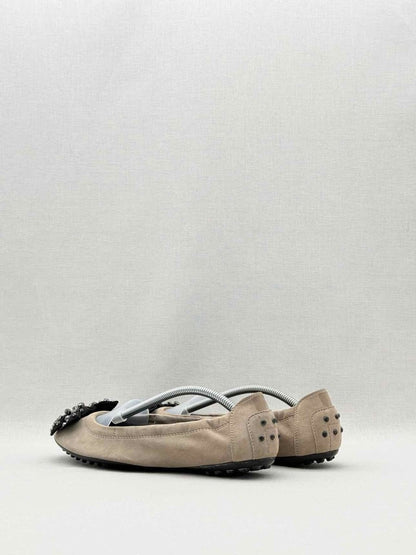 Pre-loved TOD'S Scrunch Nude Size EU 38.5 Ballet Flats at Reems Closet