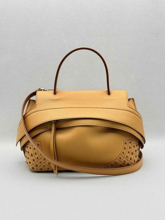 Pre - loved TOD'S Wave Tan Top Handle at Reems Closet