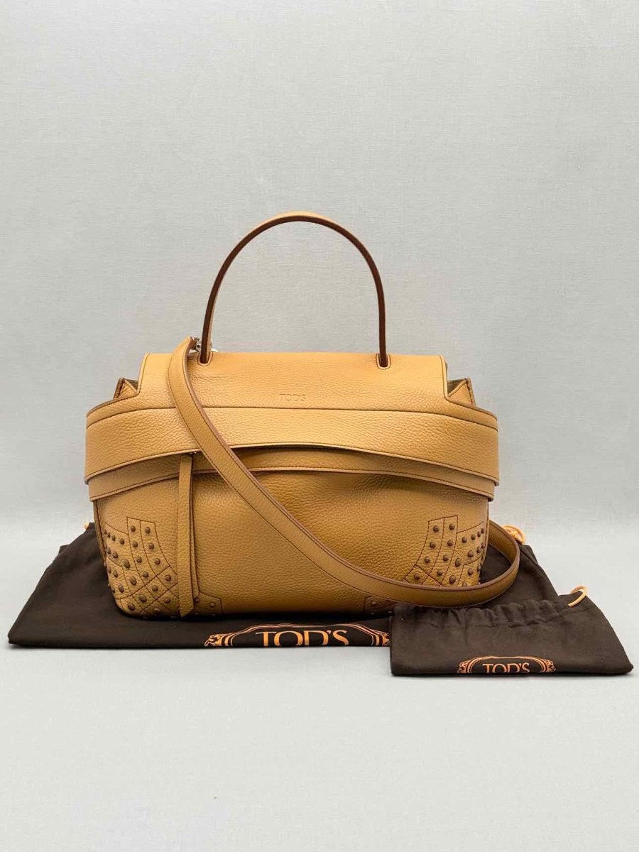 Pre - loved TOD'S Wave Tan Top Handle at Reems Closet