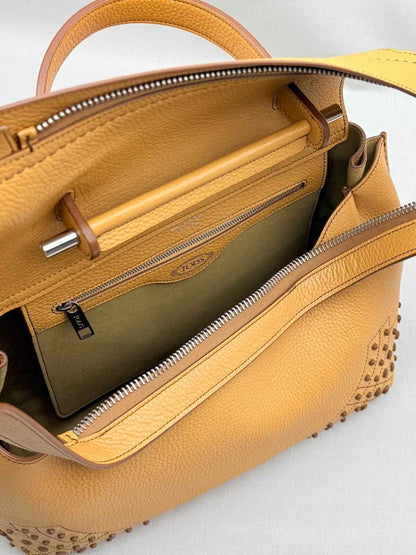 Pre - loved TOD'S Wave Tan Top Handle at Reems Closet