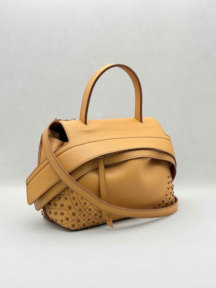 Pre - loved TOD'S Wave Tan Top Handle at Reems Closet